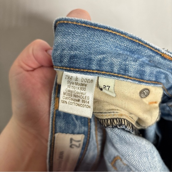Rag & Bone Boyfriend Jean in Moss with Holes size 27 - Picture 8 of 12